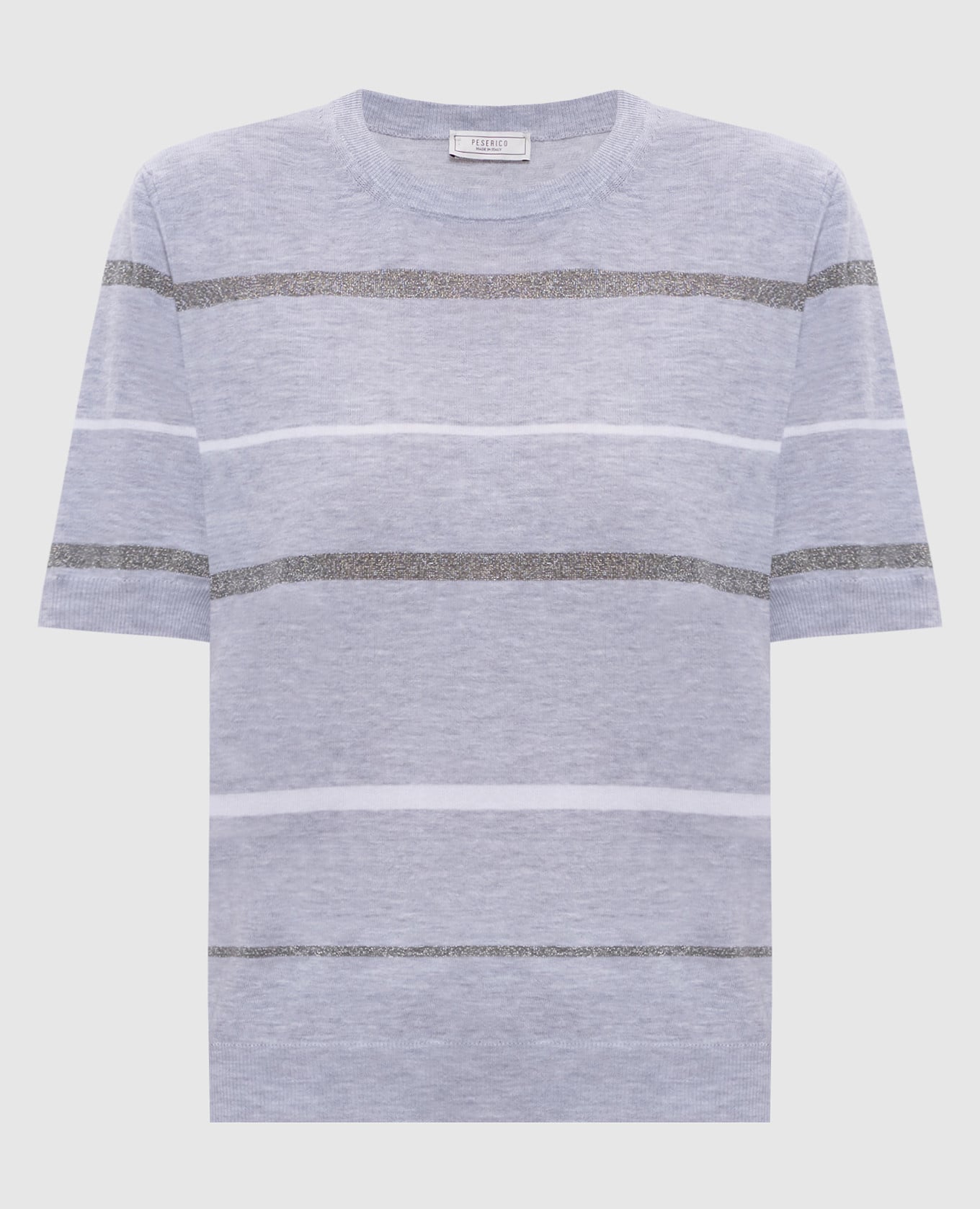 Серый топ в полоску