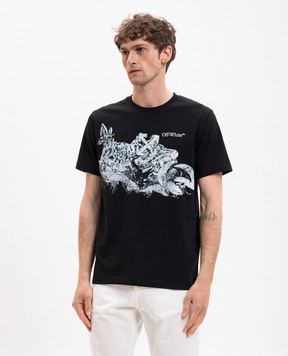Off-White Чорна футболка з принтом Eagle Rock 44MAA027S26J006