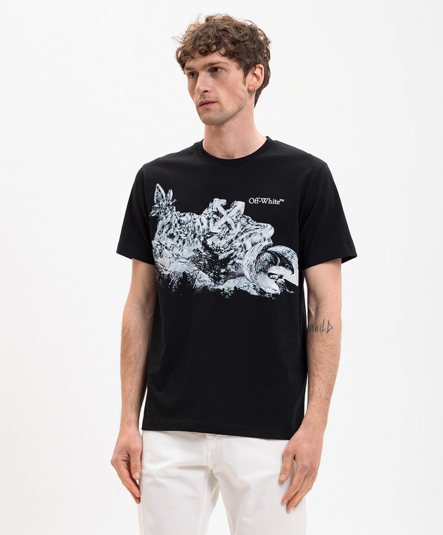 Off-White Чорна футболка з принтом Eagle Rock 44MAA027S26J006 зображення 3