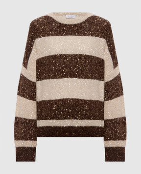 Brunello Cucinelli Джемпер с шерстью в полоску MPN572300P