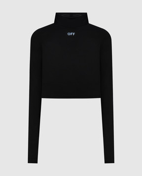 Off-White Чорний укорочений топ OFF Jer 2AD235C99JER002