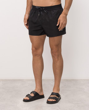 Dolce&Gabbana Черные шорты для плавания с нашивкой логотипа M4F62TON0DK