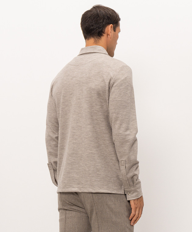 Doriani Cashmere Бежева сорочка з вовни на блискавці 876TJ3 зображення 4