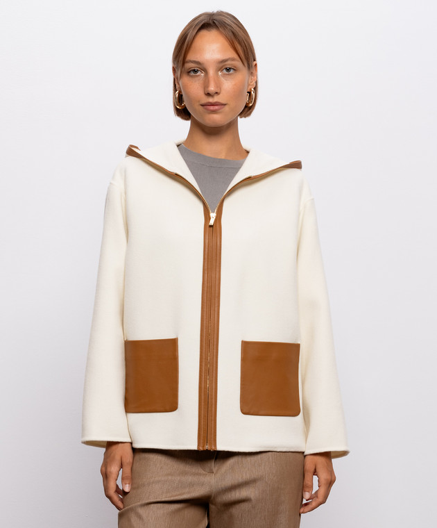 Max Mara Пальто цвета айвори COMICA из шерсти, шелка и кашемира MSTCOMICA изображение 3