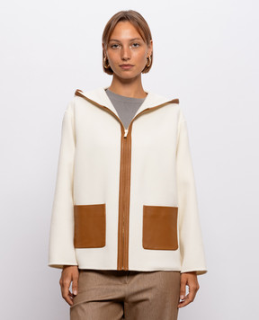Max Mara Пальто цвета айвори COMICA из шерсти, шелка и кашемира MSTCOMICA
