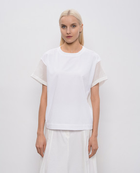 Brunello Cucinelli Белая футболка прямого кроя M0T81BX800