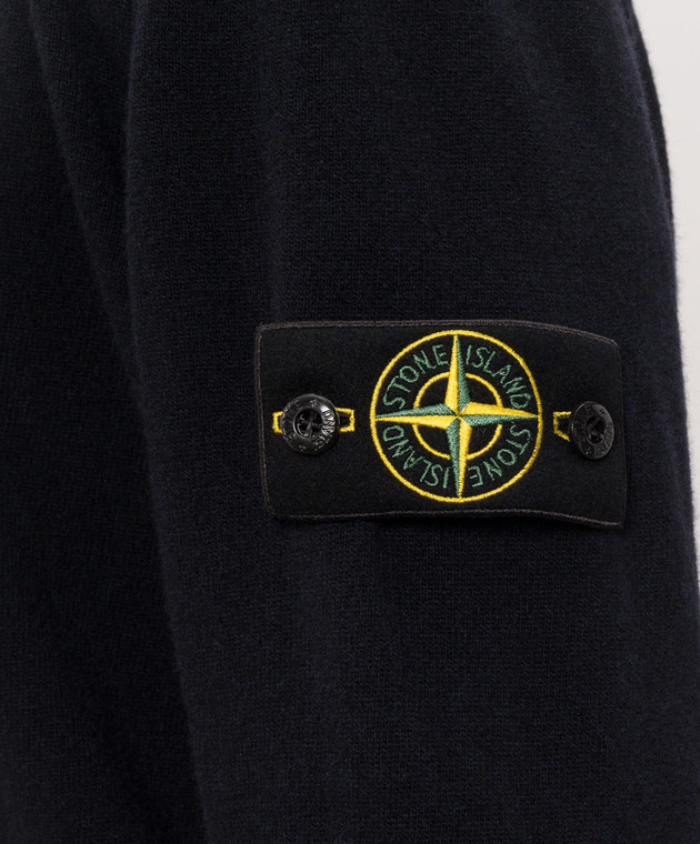 Stone Island Синий кардиган из шерсти L2S155100023S00B4 изображение 5