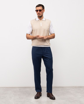 Stefano Ricci Поло з шовком в контрастний візерунок K212035P31F26191