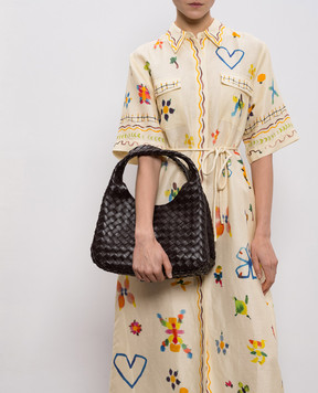 Bottega Veneta Коричневая кожаная сумка Campana 844249V4SC0