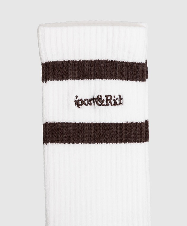 Sporty & Rich Білі шкарпетки з вишивкою логотипа AC02683300WH11m зображення 2