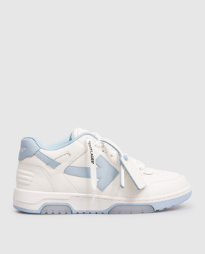 Off-White Белые кожаные кроссовки Out Of Office с логотипом патча OMIA189C99LEA019