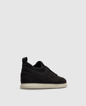Lanciotti De Verzi Черные кроссовки из нубука SNEAKERS