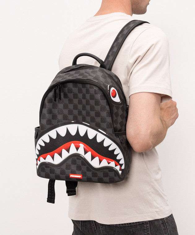 Sprayground Детский серый рюкзак SHARKS IN PARIS с принтом 910B8943NSZ изображение 2