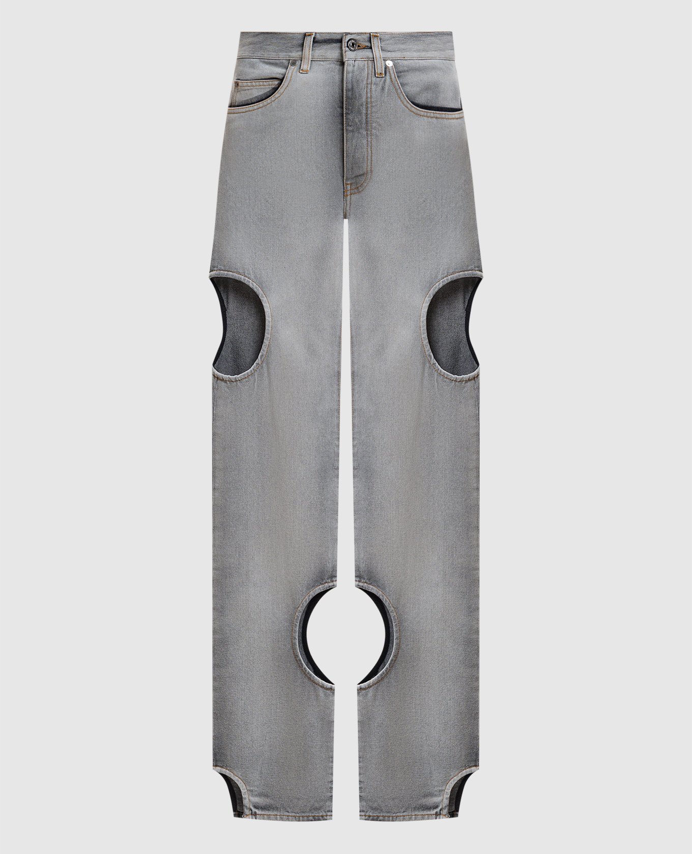 

Серые джинсы Meteor с фигурными вырезами, Серый, Прямые джинсы