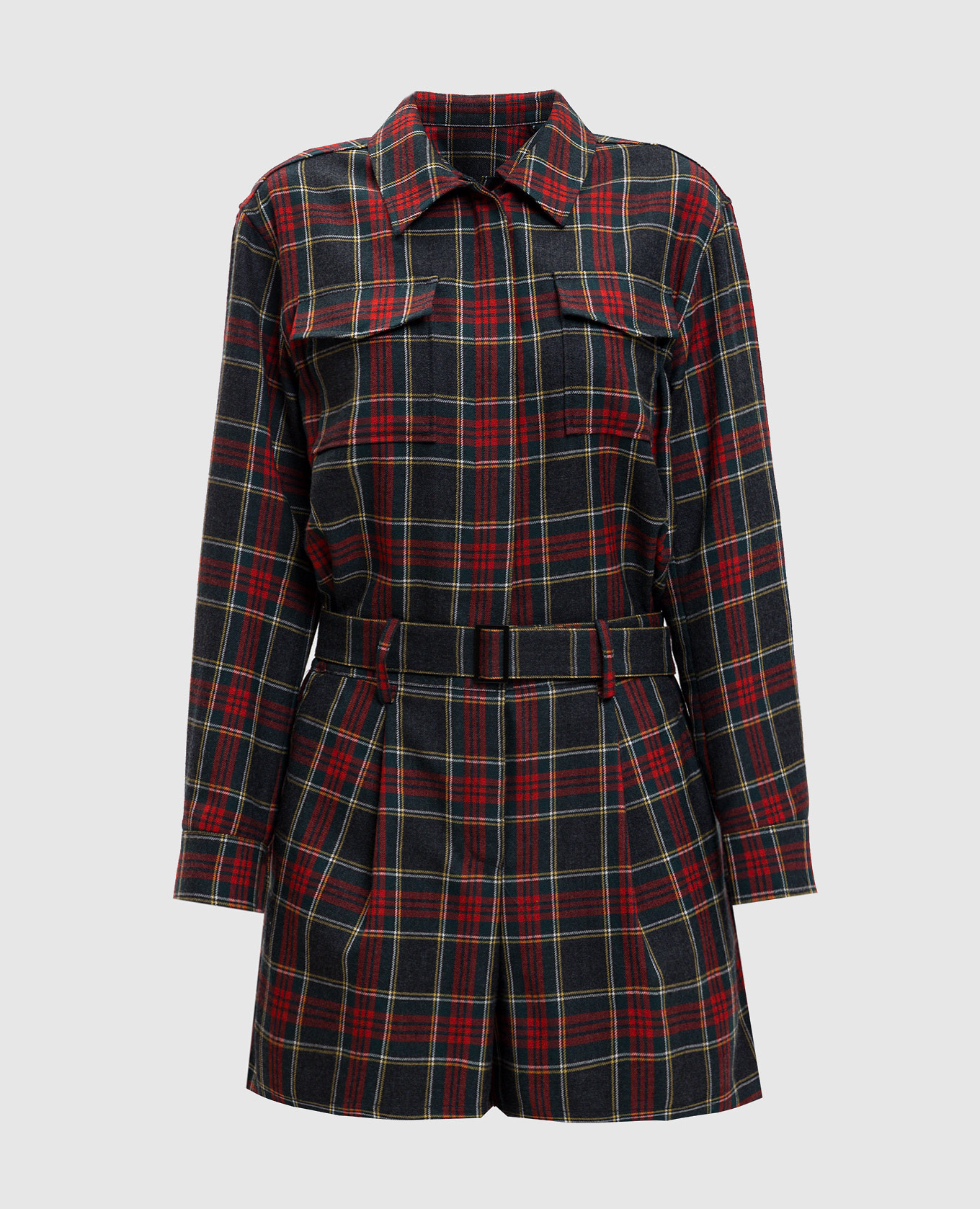 

Серый комбинезон из шерсти в клеточку, Комбинезоны