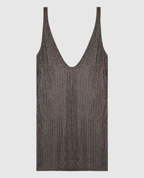 Venuja Серое пляжное платье мини MALIBU с кристаллами DS005A