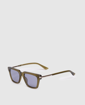 Alexander McQueen Солнцезащитные очки Icon Square цвета хаки 841552J0749