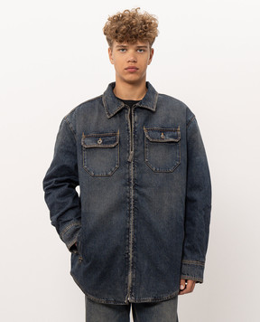 Off-White Синяя джинсовая куртка в стиле рубашки 44MYD05WF26D002
