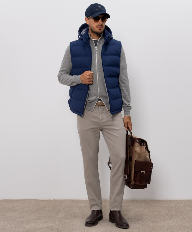 Brunello Cucinelli Кардиган сірого кольору з кашеміру M2200106 зображення 2