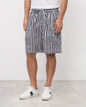 Dolce&Gabbana Сині шорти в смужку з нашивкою логотипа GP18FTFBMFU