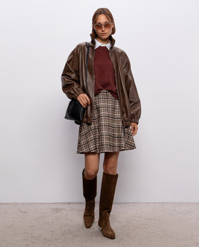 Brunello Cucinelli Коричнева шкіряна куртка MPNMO7569P