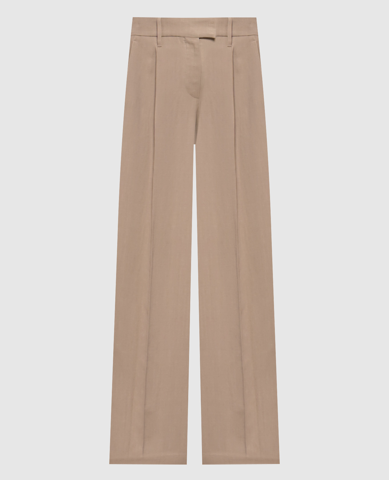 Бежевые брюки с льном