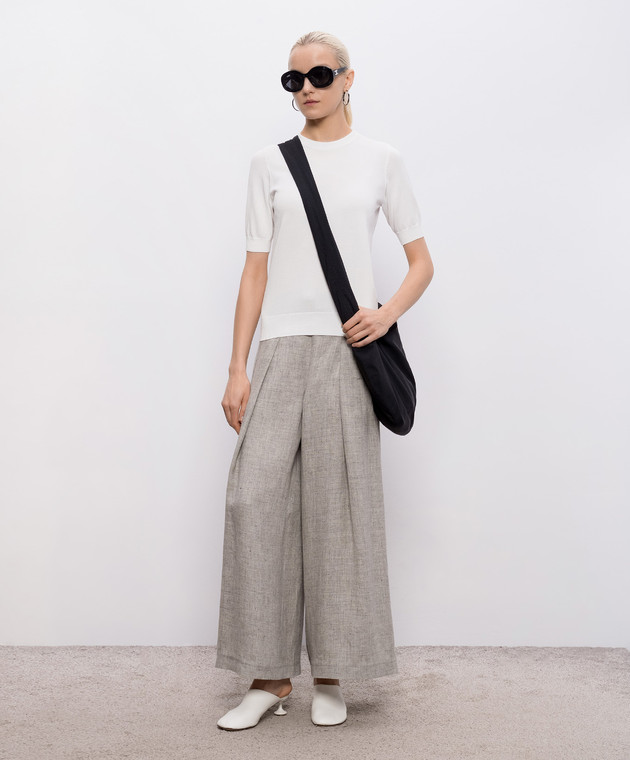 Intoca Белая футболка с манжетами 261SUVINPO0403 изображение 2