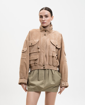 Balmain Бежева замшева куртка GF0TFA85LB12