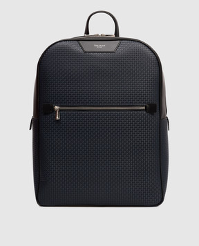 Serapian Синій шкіряний рюкзак з тисненням монограми SRSTSMLL700631DC20