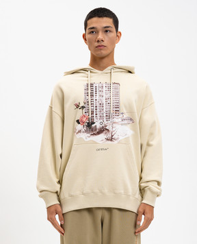 Off-White Бежеве худі Building 44MBB085F5F003