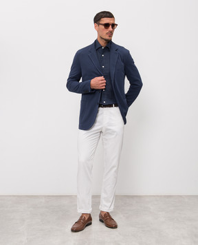 Enrico Mandelli Синя сорочка з льону CUBANA5701