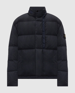 Stone Island Синий пуховик с логотипом патча L2S154100046S0462