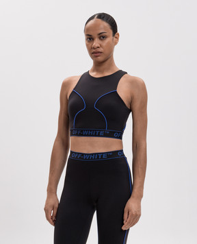 Off-White Чорний топ з візерунком логотипа 2FA00362T