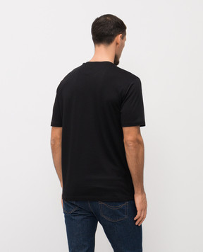 Stefano Ricci Черная футболка с эмблемой MNH6104920803