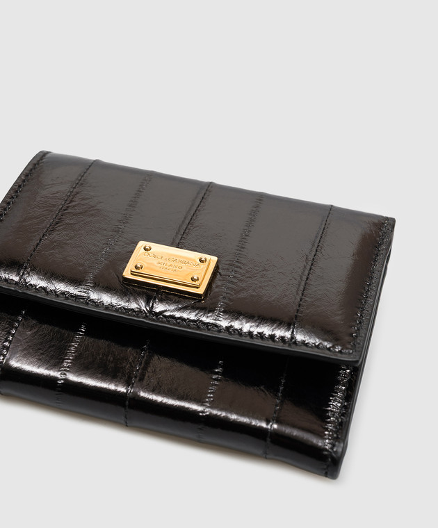 Dolce&Gabbana Черный кожаный портмоне с пластиной логотипа BI0770A8B08 изображение 4