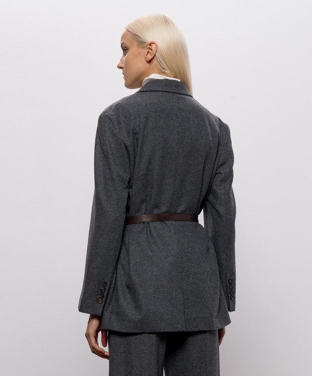 Brunello Cucinelli Серый жакет из шерсти и кашемира MB1627645 изображение 4