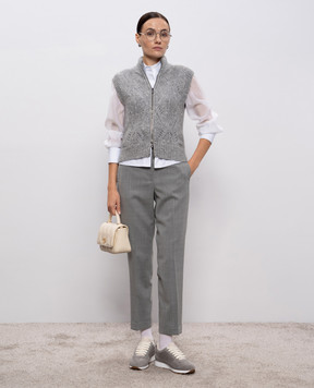 Peserico Серый жилет с шерстью альпаки S99415F039252A