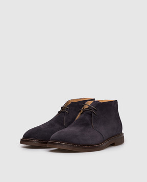 Brunello Cucinelli Синие замшевые дезерты Chukka MZUPEAE817