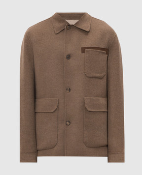 Brett Johnson Коричнева куртка з кашеміру FW26D19LP701CHE