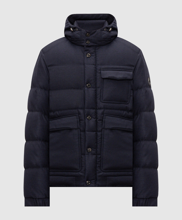 Stefano Ricci Синий пуховик из шерсти M6J6300050W0001V