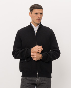 Cashmere&Whiskey Чорний кардиган з вовною та кашеміром MU10841312543R