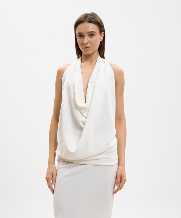 Marco Pescarolo Топ цвета айвори с открытой спиной AMERICAD5384 изображение 3