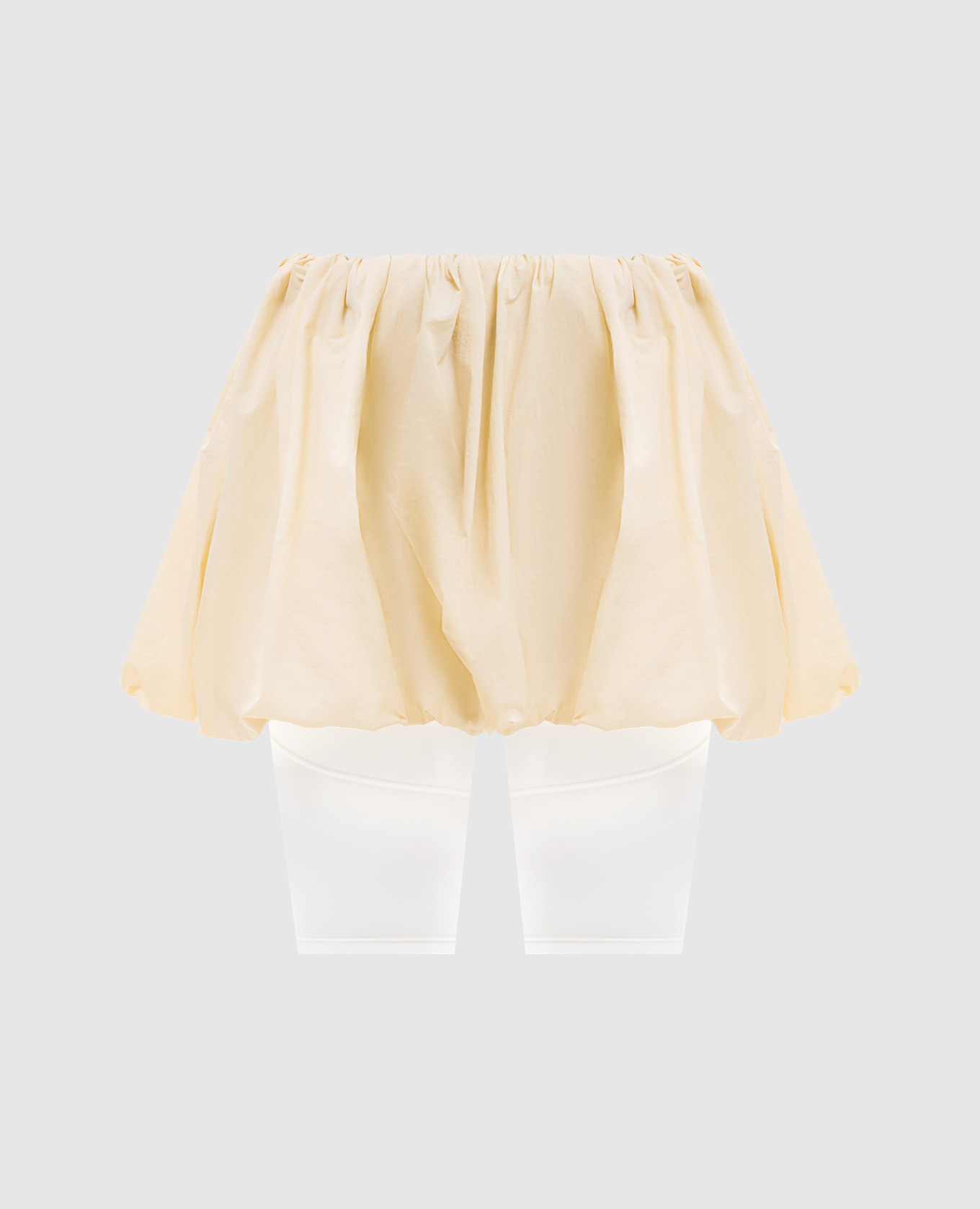 Желтая юбка мини с драпировкой