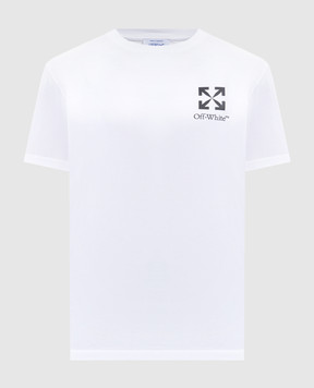 Off-White Біла футболка з принтом емблеми 44MAA027F5J00F