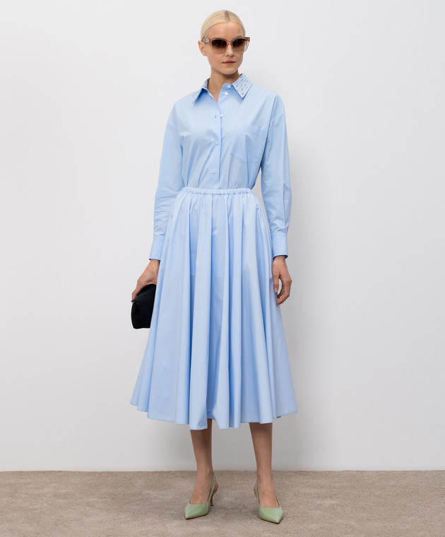 Fabiana Filippi Голубая рубашка с кристаллами CAD276F416M160 изображение 2