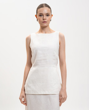 Faithfull Білий топ Joan з льону FFC09WHT