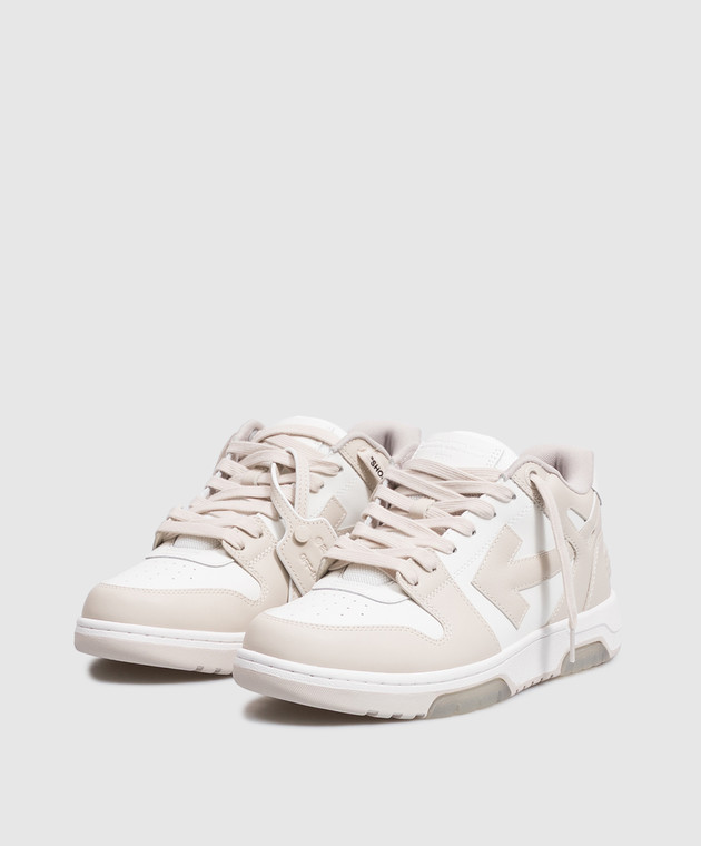 Off-White Бежеві шкіряні кросівки Out Of Office M189C9L007 зображення 2
