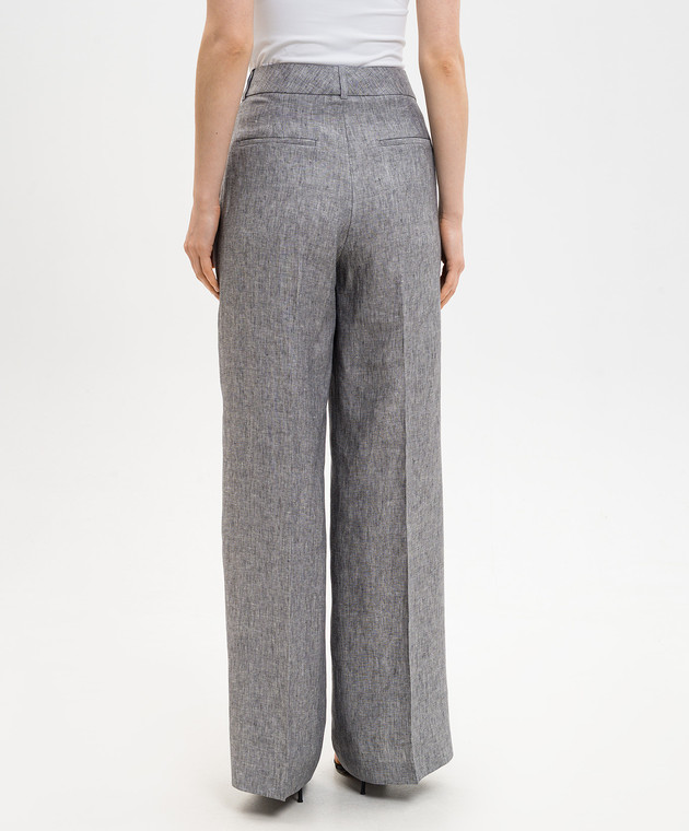 Peserico Серые брюки из льна с брендовой нашивкой P0433502629 изображение 4