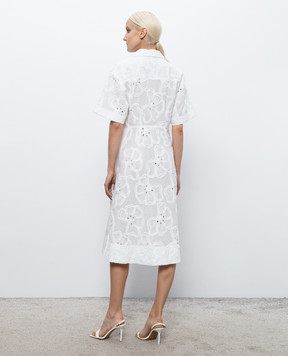 3.1 Phillip Lim Біла сукня-сорочка з квітковим візерунком S26291083TFE