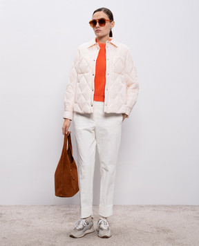 Peserico Білі вельветові штани з відворотами M04862T002076